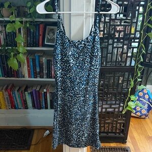 Athleta NWOT Blue and Black Patterned Dress